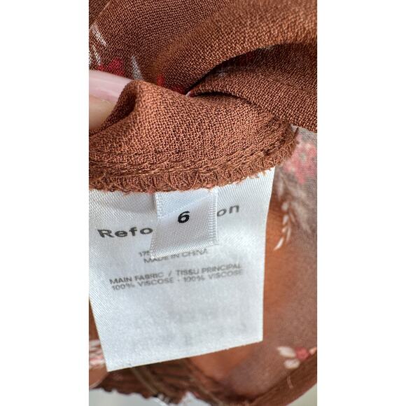 Reformation Delevan Top Nona Floral Tie Front Puff Sleeve Size 6 - Picture 5 of 13